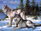 عکس نقاشی گرگ ها در زمستان