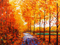 نقاشی رنگ روغن طبیعت پاییز