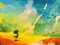 والپیپر انتزاعی نقاشی با رنگ های شاد