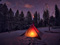 چادر مسافرتی در شب زمستانی