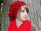 شال بافتی دخترانه قرمز با کلاه