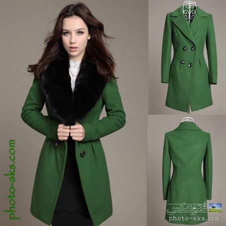 مدل پالتو فشن سبز fashion green overcoat