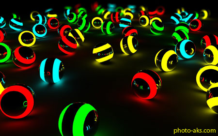 گوی های رنگی نورانی 3d colorfull balls