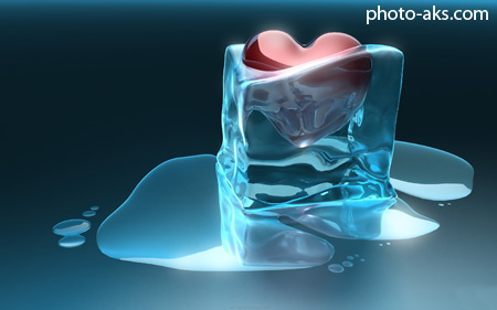 تصویر سه بعدی قلب و یخ منجمد 3d cube frozen heart