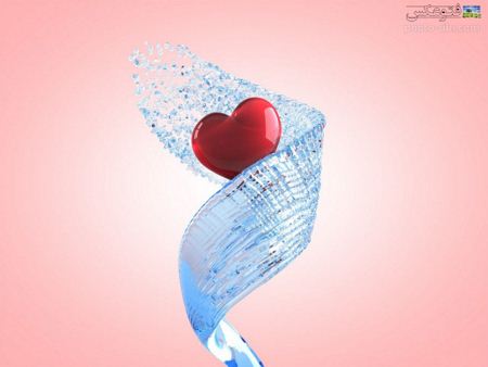 عکس سه بعدی صورتی قلب 3D pink heart