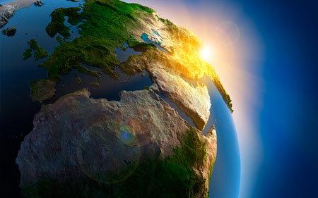 طولع خورشید در کره زمین earth sunrise wallpaper