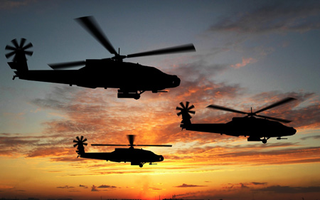 والپیپر هلیکوپترهای نظامی در غروب hd helicopter wallpaper