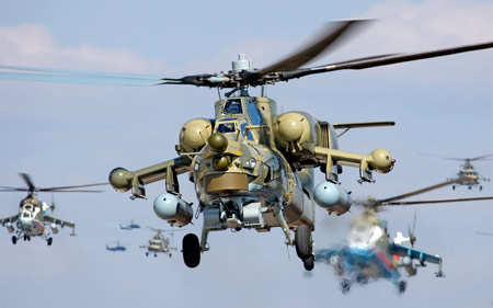 مانور هوایی هلیکوپترهای روسی manovr helicopter