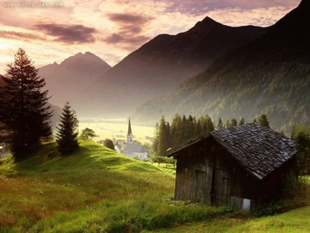 عکس بسیار زیبای طبیعت و کلبه House Mountaines
