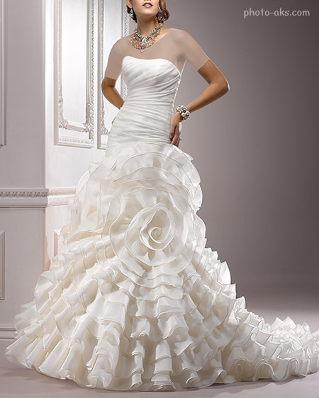 لباس عروس دکلته ترکیه ای top wedding dress