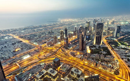نمای زیبا از شهر دبی view from burj khalifa bubai