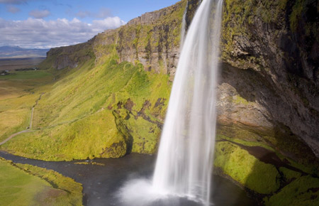 آبشار بلند زیبا ایسلند abshar boland island