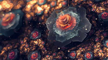 عکس انتزاعی کامپیوتری گلها abstract 3d flowers