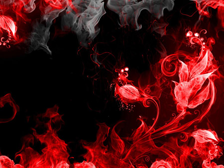 تصویر انتزاعی گلهای آتشین abstraction red smoke