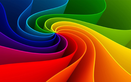 عکس رنگین کمان مارپیچی amazing abstract rainbow