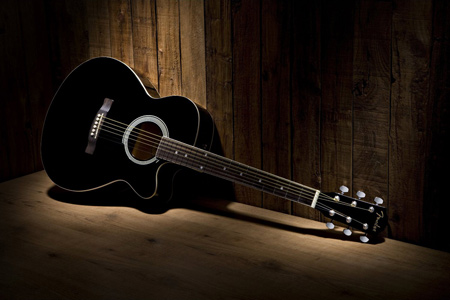 عکس گیتار آکوستیک مشکی black acoustic guitar