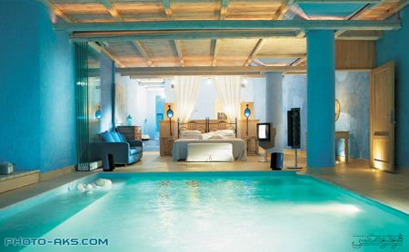 دکوراسیون اتاق خواب آبی blue decoration bedroom