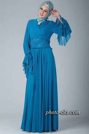 مدل لباس مجلسی آبی  blue party dress