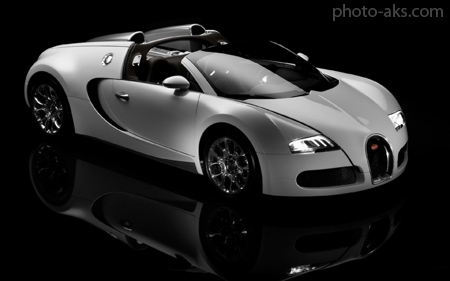 ماشین بوگاتی ویرون سفید bugatti veyron white car