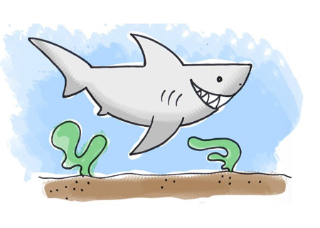 عکس کارتونی کوسه shark cartoon painting