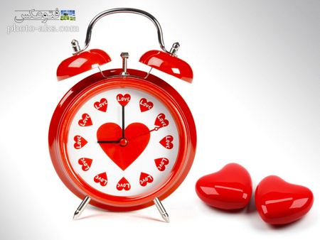 عکس ساعت کوکی عاشقانه lovely clock red