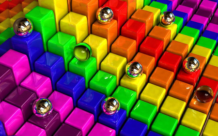 والپیپر مکعب های رنگارنگ سه بعدی colorfull boxs wallpaper