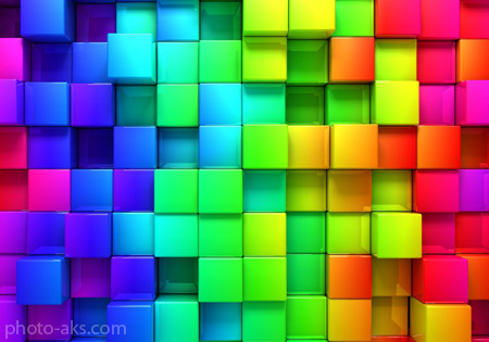 مکعب های سه بعدی رنگارنگ colorfull 3d cubes