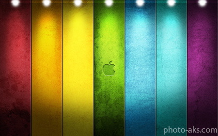 والپیپر زیبا و رنگی لوگوی اپل colorfull background apple