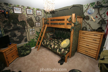 دکور ارتشی اتاق خواب پسر بچه cool military boy bedroom