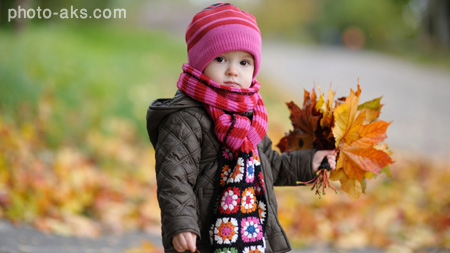 پوسترهای بچه ها در پاییز autumn cute baby