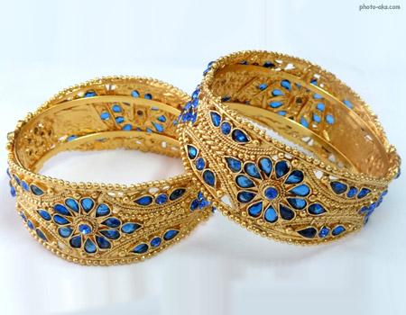 مدل دستبند طلا هندی نگین دار dastband tala negin dar