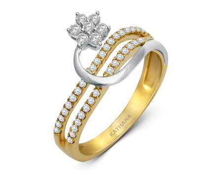 حلقه عروسی زنانه با طرح گل diamond wedding ring