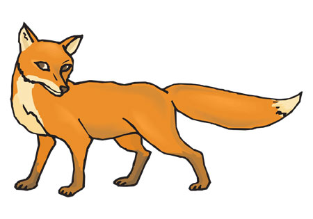 نقاشی کارتونی روباه fox cartoon