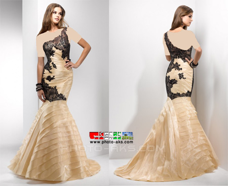 مدل های لباس مجلسی 2014 golden prom dress