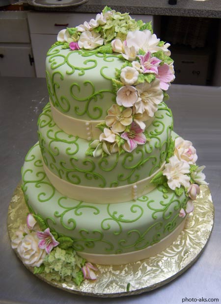 کیک عروسی 2014 green weeding cake