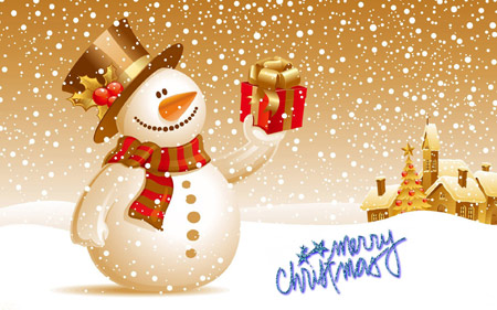 عکس کارتونی آدم برفی در کریسمس happy merry christas snow man