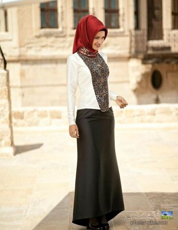 مدل لباس مجلسی اسلامی با دامن سیاه model lebas majlesi eslami