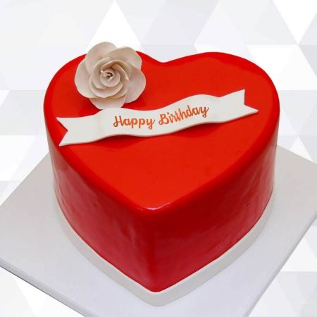 کیک تولد قلب قرمز love heart cake