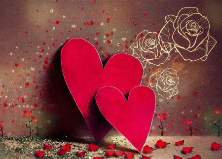 پوستر عاشقانه و رمانتیک جدید love petal heart