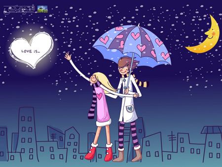 عکس عاشقانه کارتونی کودکانه  aks asheganeh kartoni