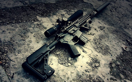 عکس تفنگ جنگی ام فور با دوربین m4a1 gun with sniper