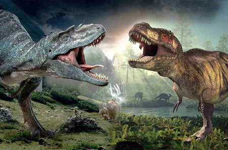عکس جنگ میان دایناسورها aks nabard daynasor