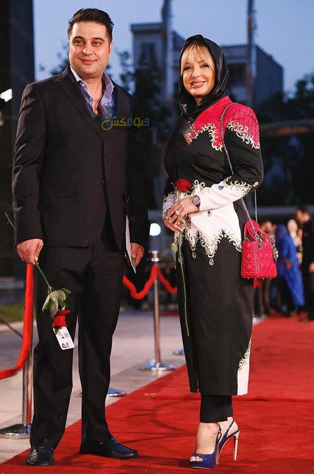 ضیغمی و همسرش در جشن حافظ niosha zeighami jashn hafez