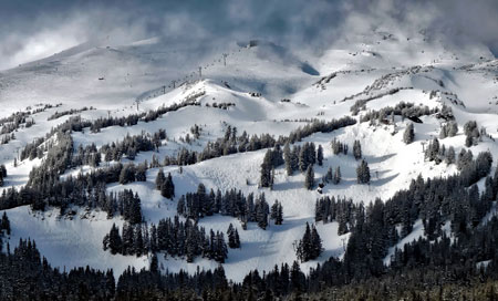 منظره زمستانی کوه های امریکا oregon mountains snow