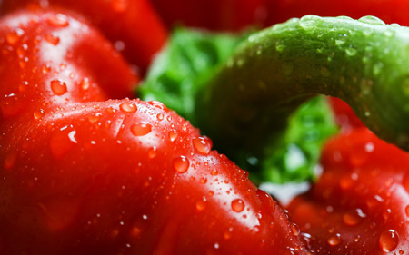 عکس زیبای فلفل دلمه ای قرمز pepper vegetable close up