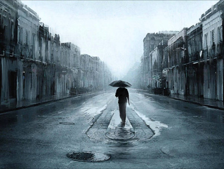 تصاویر غمگین بارانی sad man in rain