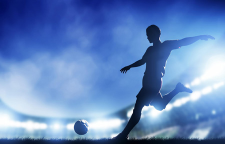 پوستر زیبا شوت توپ فوتبالیست shot ball soccer