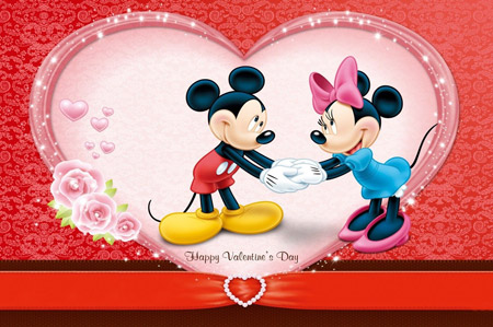 والپیپر کارتونی میکی موس ولنتاین valentine micky mouse
