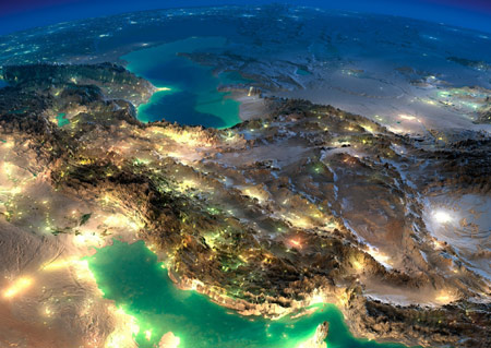 تصویر ماهوراه ای نقشه ایران satellite of iran