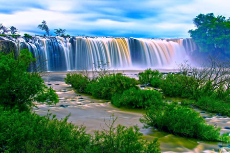 عکس منظره آبشار بزرگ زیبا waterfall landscape